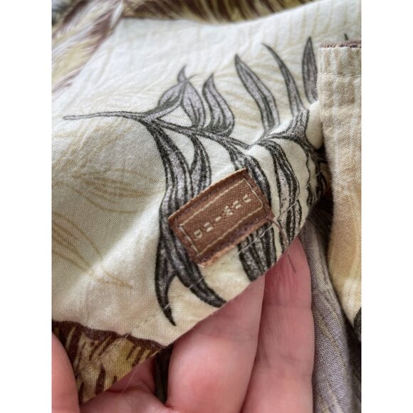 Vintage Joe Marlin Hawaiian Leaf Print Button Shirt Chest Pocket Short Sleeves - Picture 9 of 9